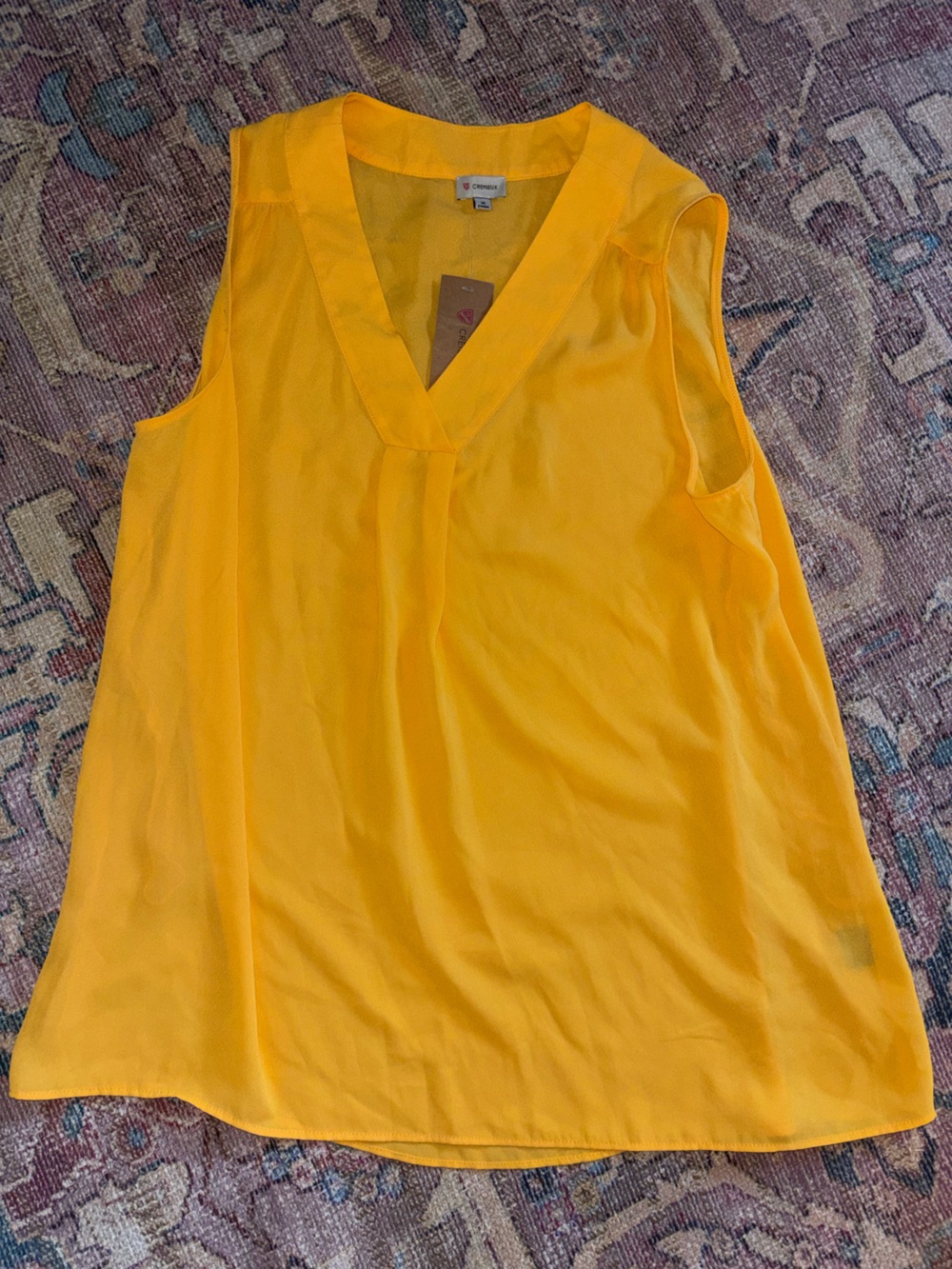 Cremieux Bright Yellow Sleeveless V-Neck Top